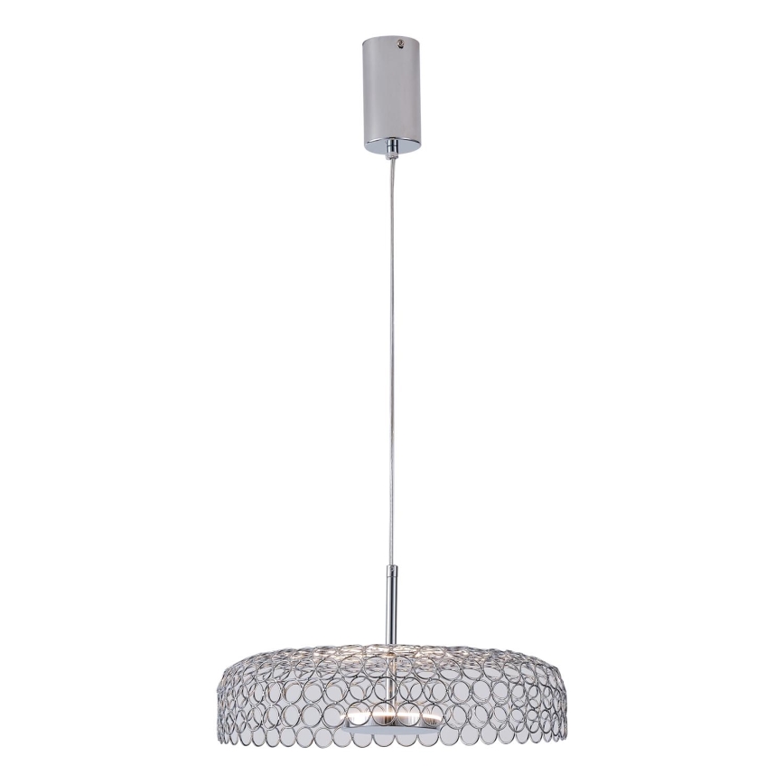 Світлодіодна підвісна люстра LED/10W/230V 3000K глянцевий хром діаметр 35 см