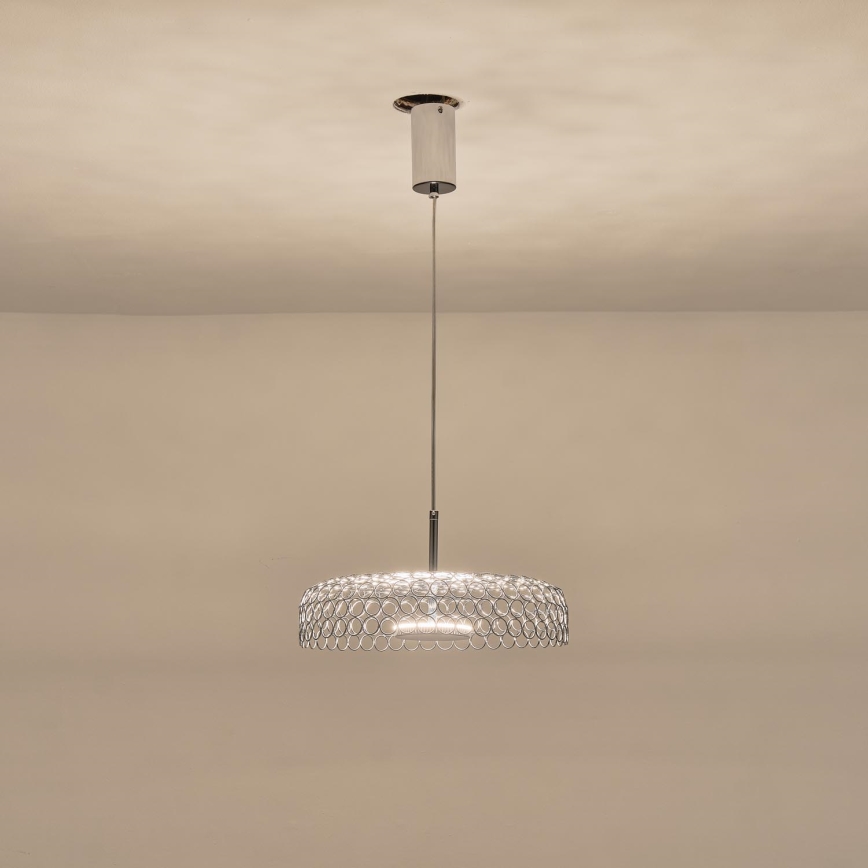 Світлодіодна підвісна люстра LED/10W/230V 3000K глянцевий хром діаметр 35 см