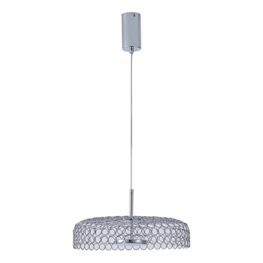Світлодіодна підвісна люстра LED/10W/230V 3000K глянцевий хром діаметр 35 см