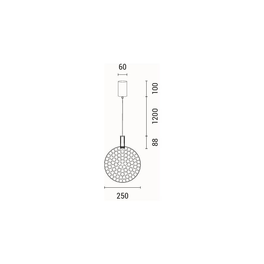 Світлодіодна підвісна люстра LED/10W/230V 3000K глянцевий хром діаметр 35 см