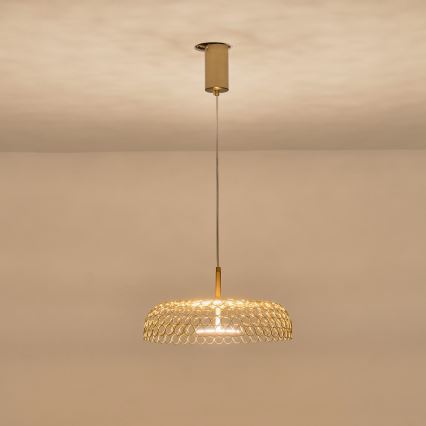 Світлодіодна підвісна люстра LED/10W/230V 3000K золотий діаметр 35 см
