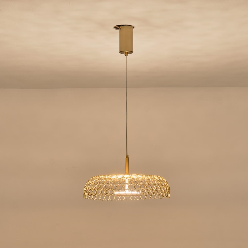 Світлодіодна підвісна люстра LED/10W/230V 3000K золотий діаметр 35 см