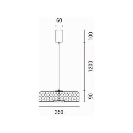 Світлодіодна підвісна люстра LED/10W/230V 3000K золотий діаметр 35 см