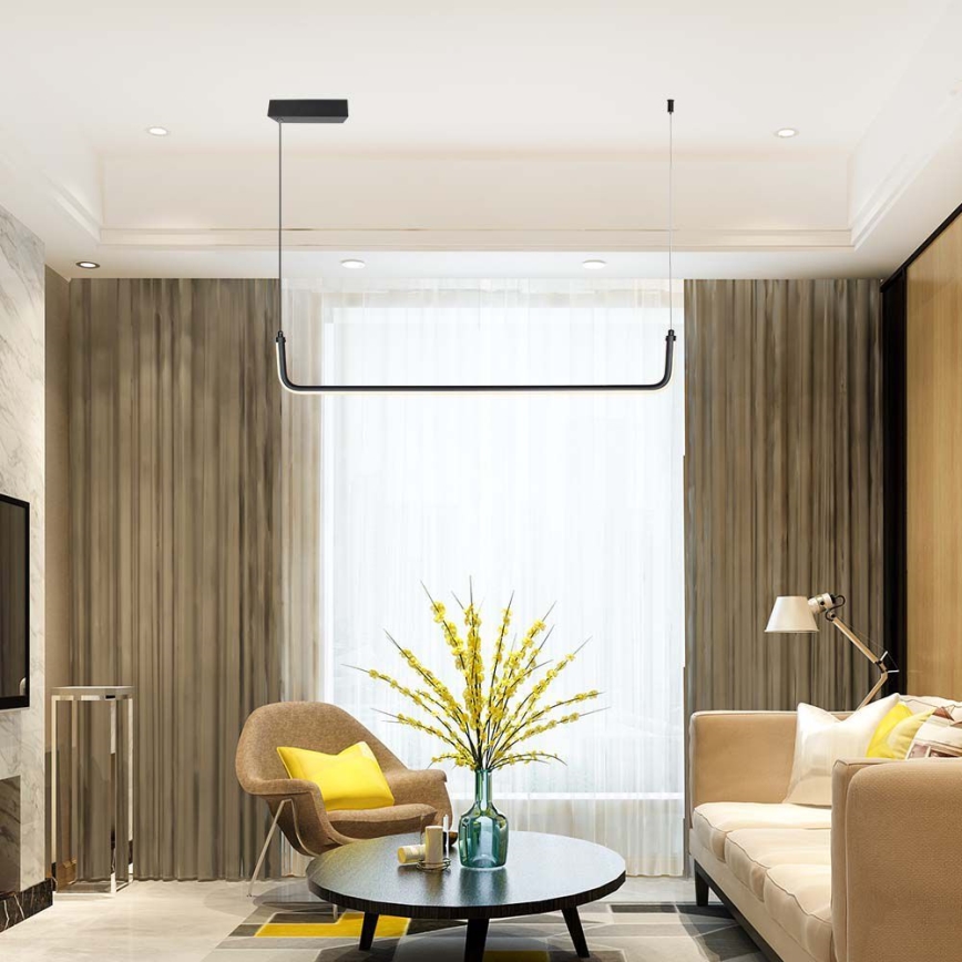 Світлодіодна підвісна люстра LED/12W/230V 4000K 90 см чорний