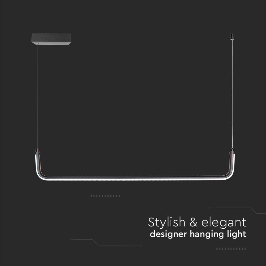 Світлодіодна підвісна люстра LED/12W/230V 4000K 90 см чорний