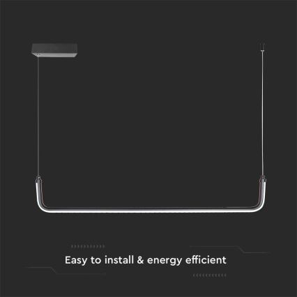 Світлодіодна підвісна люстра LED/12W/230V 4000K 90 см чорний