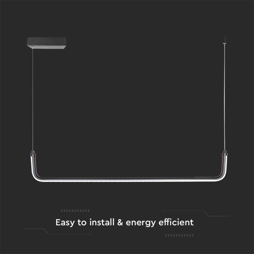 Світлодіодна підвісна люстра LED/12W/230V 4000K 90 см чорний