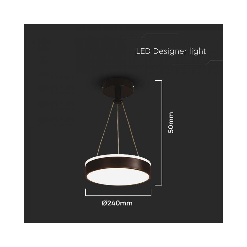 Світлодіодна підвісна люстра LED/12W/230V 4000K чорний