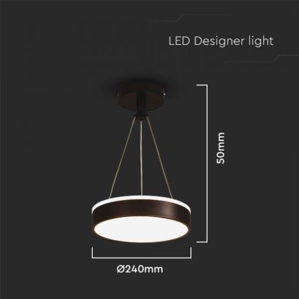 Світлодіодна підвісна люстра LED/12W/230V 4000K чорний