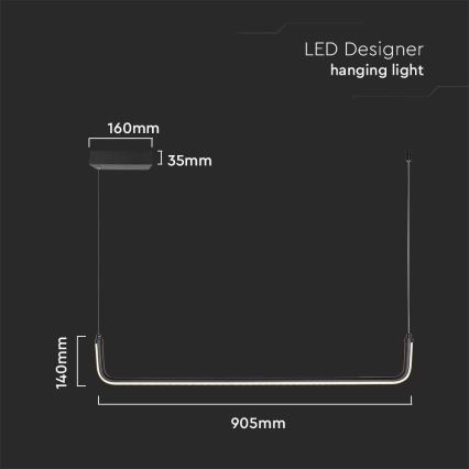 Світлодіодна підвісна люстра LED/12W/230V 4000K чорний