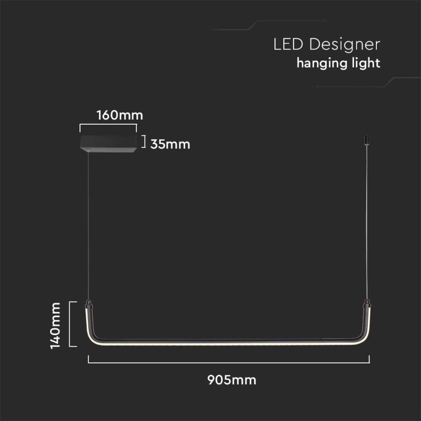 Світлодіодна підвісна люстра LED/12W/230V 4000K чорний