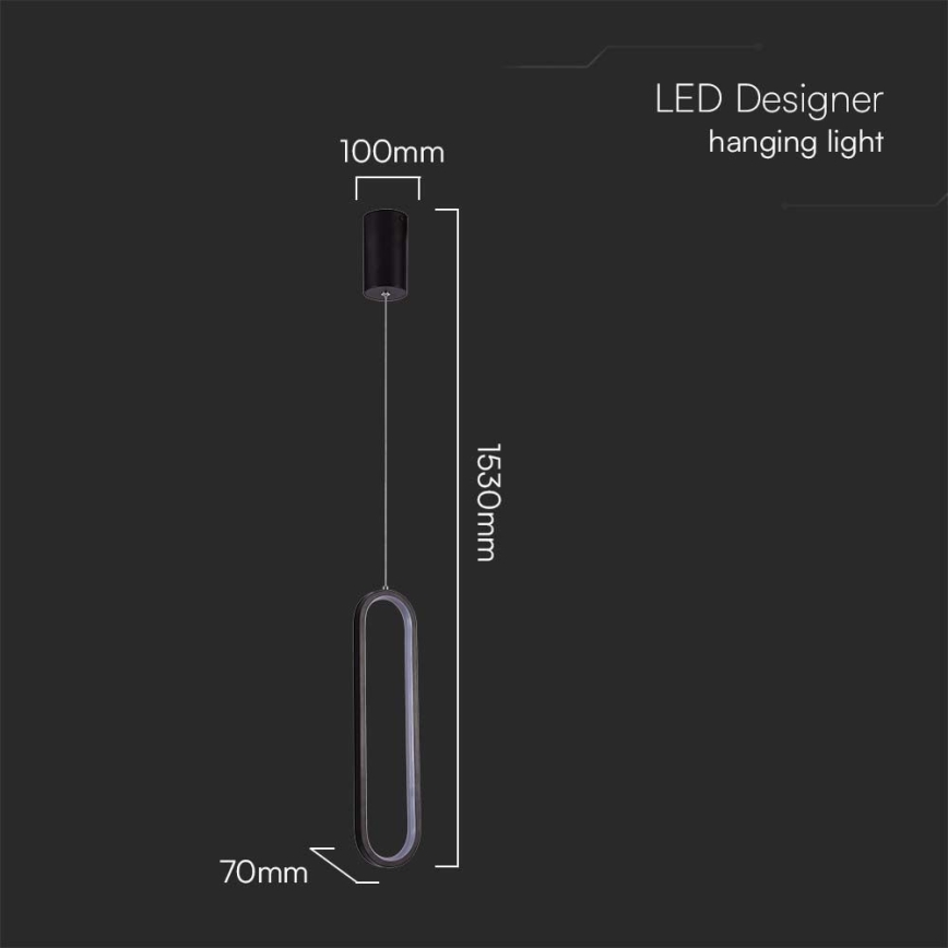 Світлодіодна підвісна люстра LED/13W/230V 3000K чорний