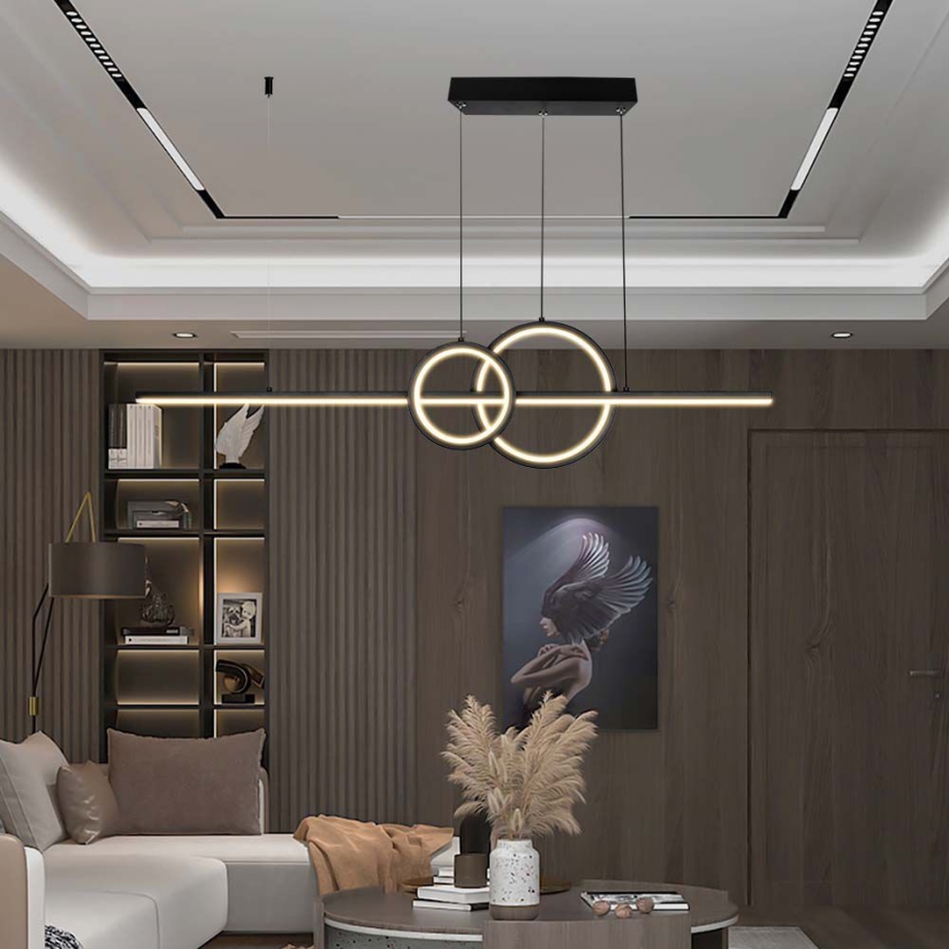 Світлодіодна підвісна люстра LED/15W/230V 4000K 80 см чорний