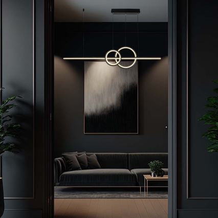 Світлодіодна підвісна люстра LED/15W/230V 4000K 80 см чорний