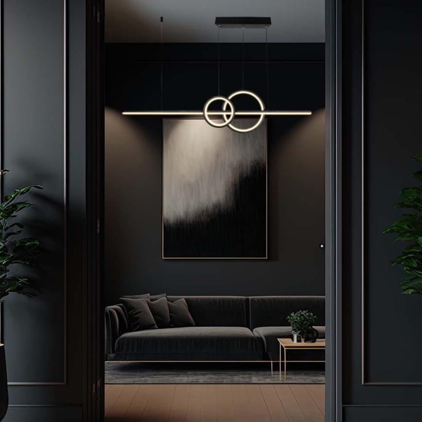 Світлодіодна підвісна люстра LED/15W/230V 4000K 80 см чорний