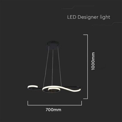 Світлодіодна підвісна люстра LED/18W/230V 3000K чорний