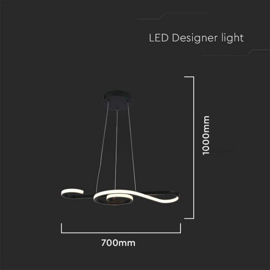 Світлодіодна підвісна люстра LED/18W/230V 3000K чорний