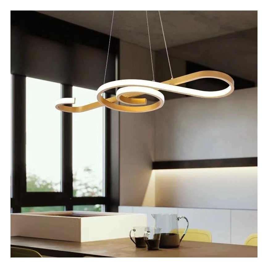 Світлодіодна підвісна люстра LED/18W/230V 3000K золотий