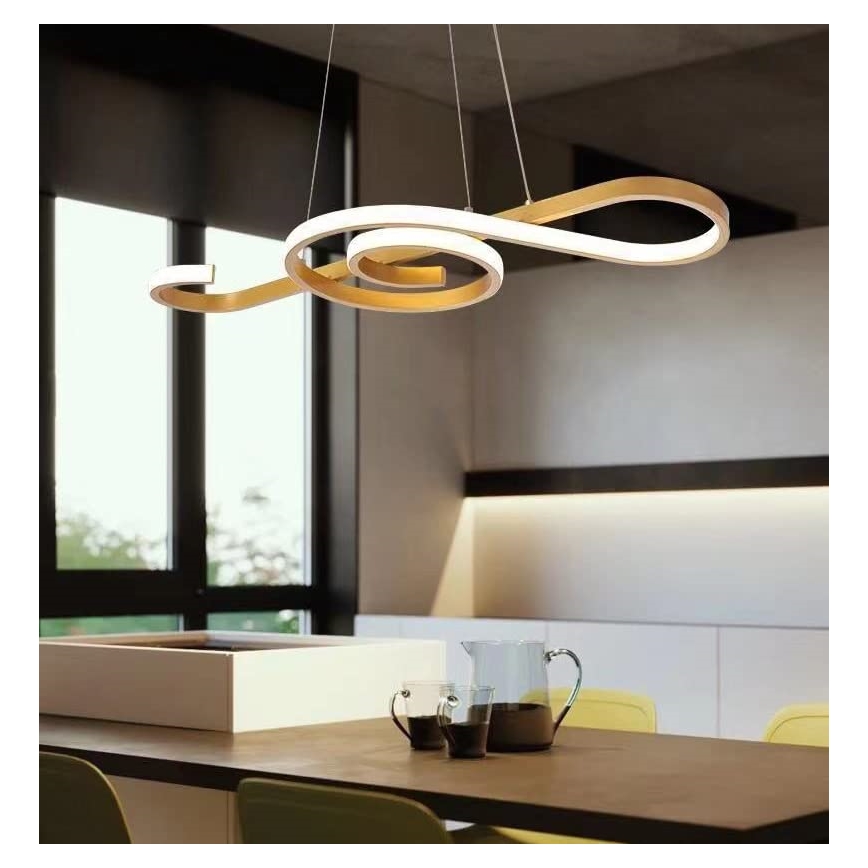 Світлодіодна підвісна люстра LED/18W/230V 3000K золотий