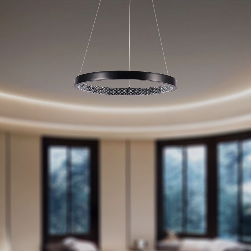 Світлодіодна підвісна люстра LED/19W/230V 3000K чорний