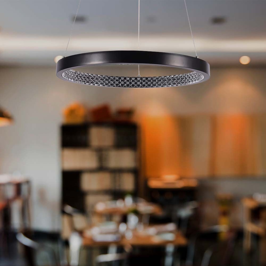 Світлодіодна підвісна люстра LED/19W/230V 3000K чорний