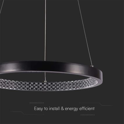 Світлодіодна підвісна люстра LED/19W/230V 3000K чорний
