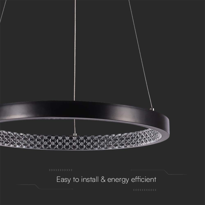Світлодіодна підвісна люстра LED/19W/230V 3000K чорний