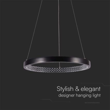 Світлодіодна підвісна люстра LED/19W/230V 3000K чорний