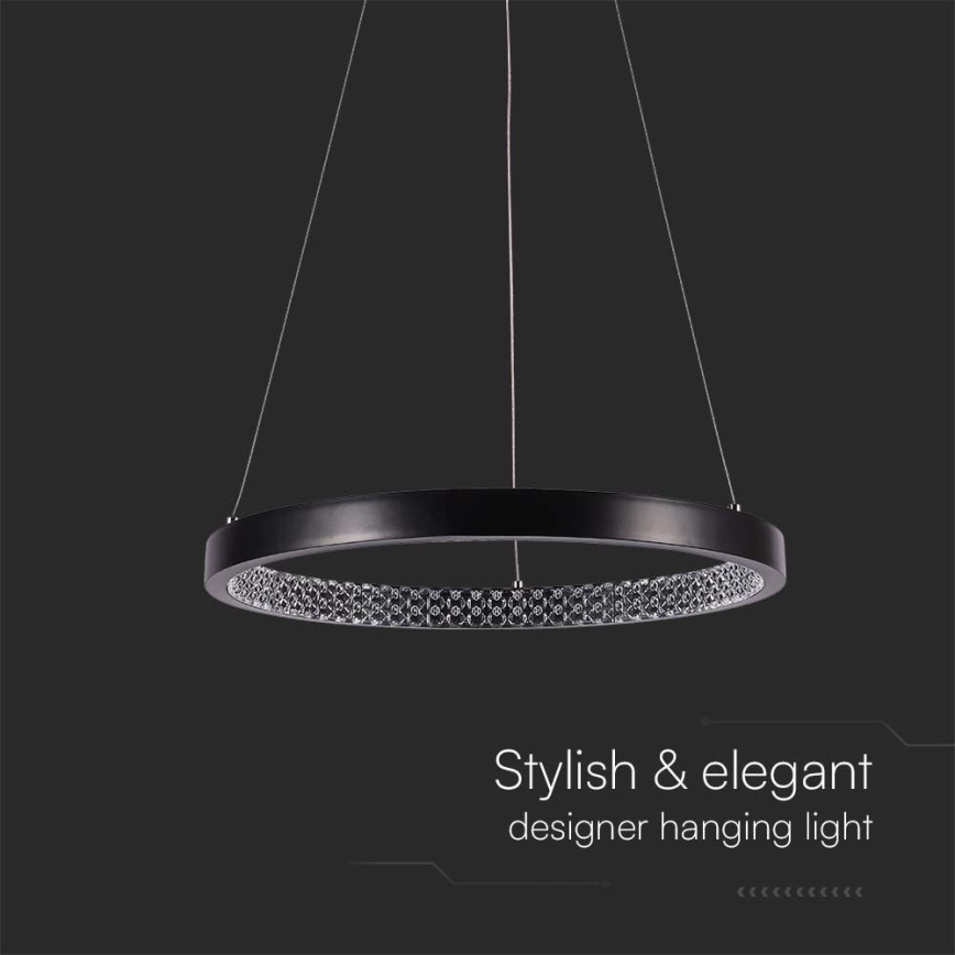 Світлодіодна підвісна люстра LED/19W/230V 3000K чорний