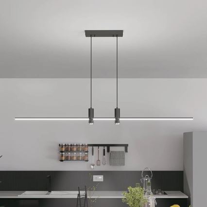 Світлодіодна підвісна люстра LED/19W/230V 4000K чорний