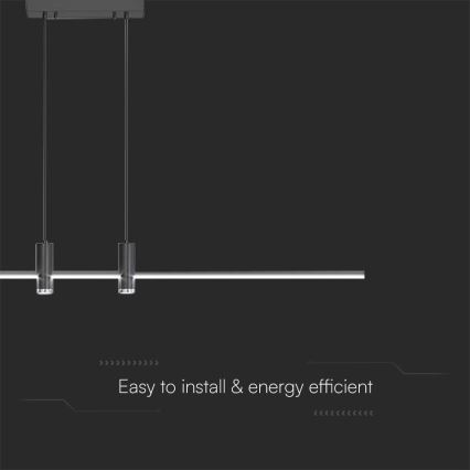 Світлодіодна підвісна люстра LED/19W/230V 4000K чорний