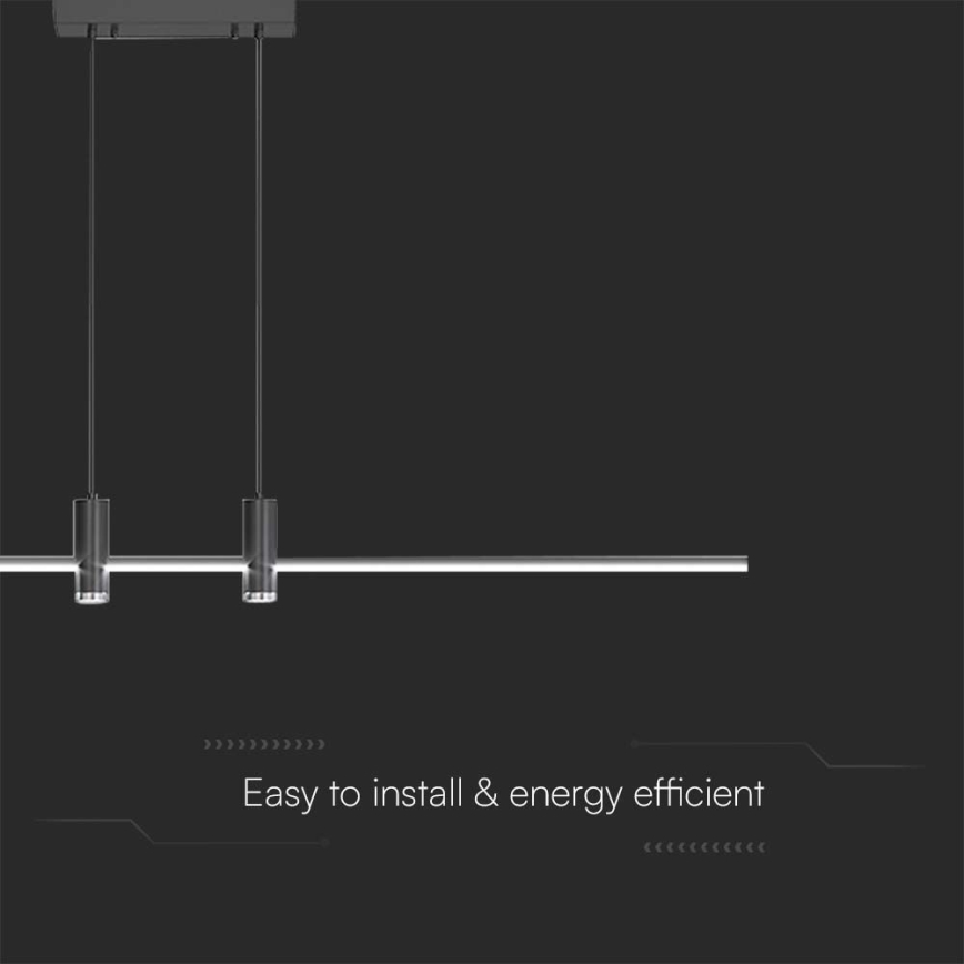 Світлодіодна підвісна люстра LED/19W/230V 4000K чорний
