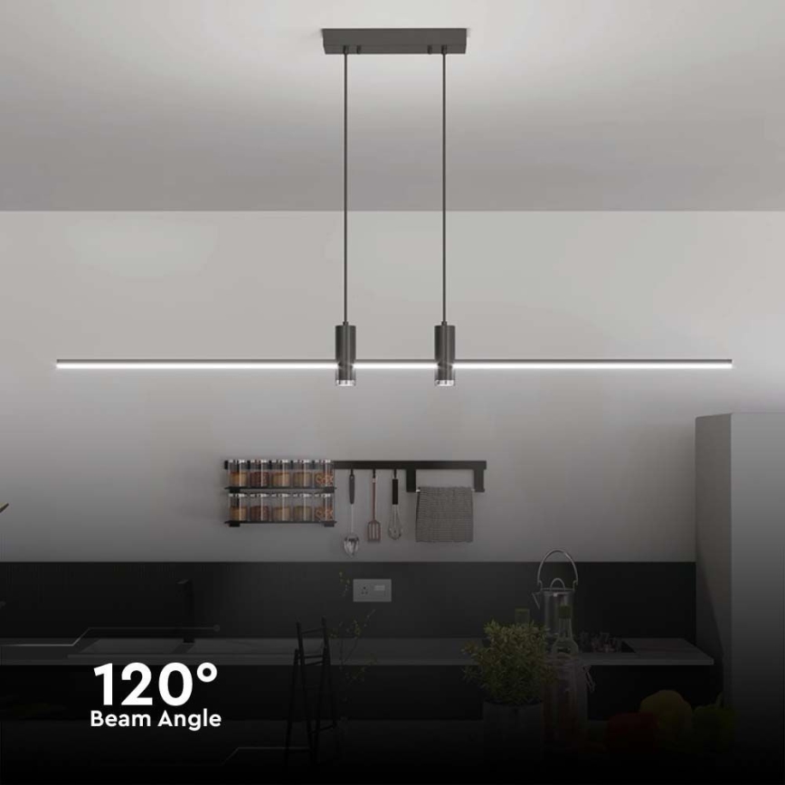 Світлодіодна підвісна люстра LED/19W/230V 4000K чорний