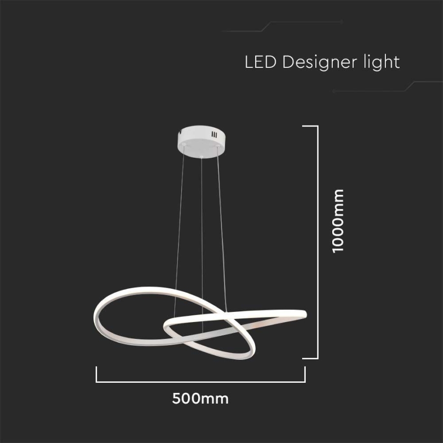 Світлодіодна підвісна люстра LED/20W/230V 3000K білий