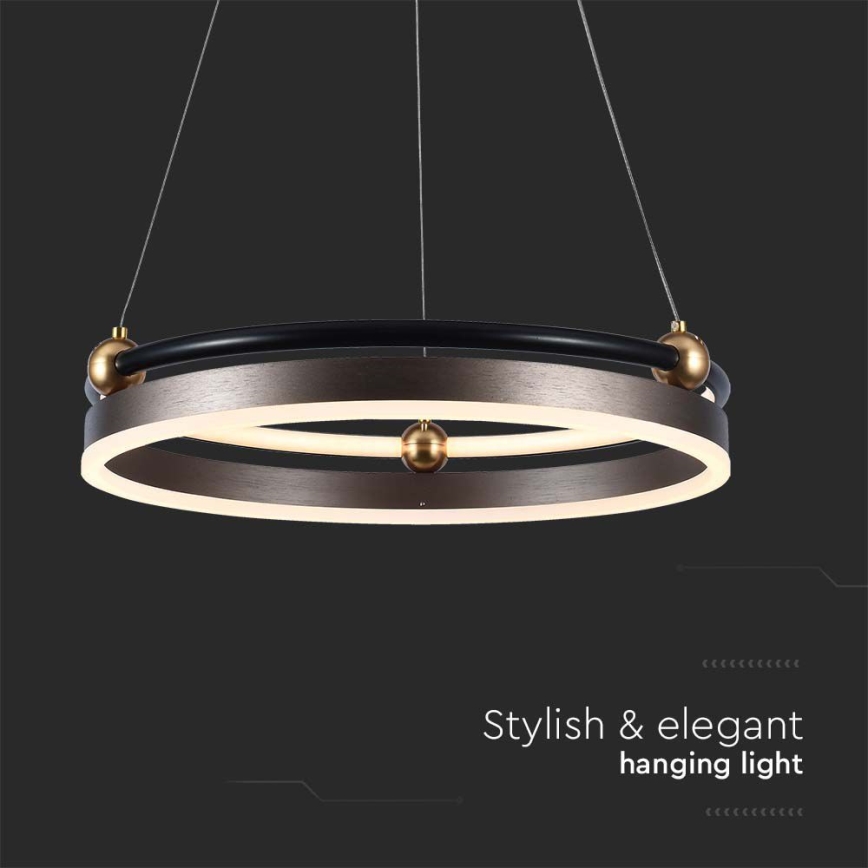 Світлодіодна підвісна люстра LED/20W/230V 3000K діаметр 42 см коричневий