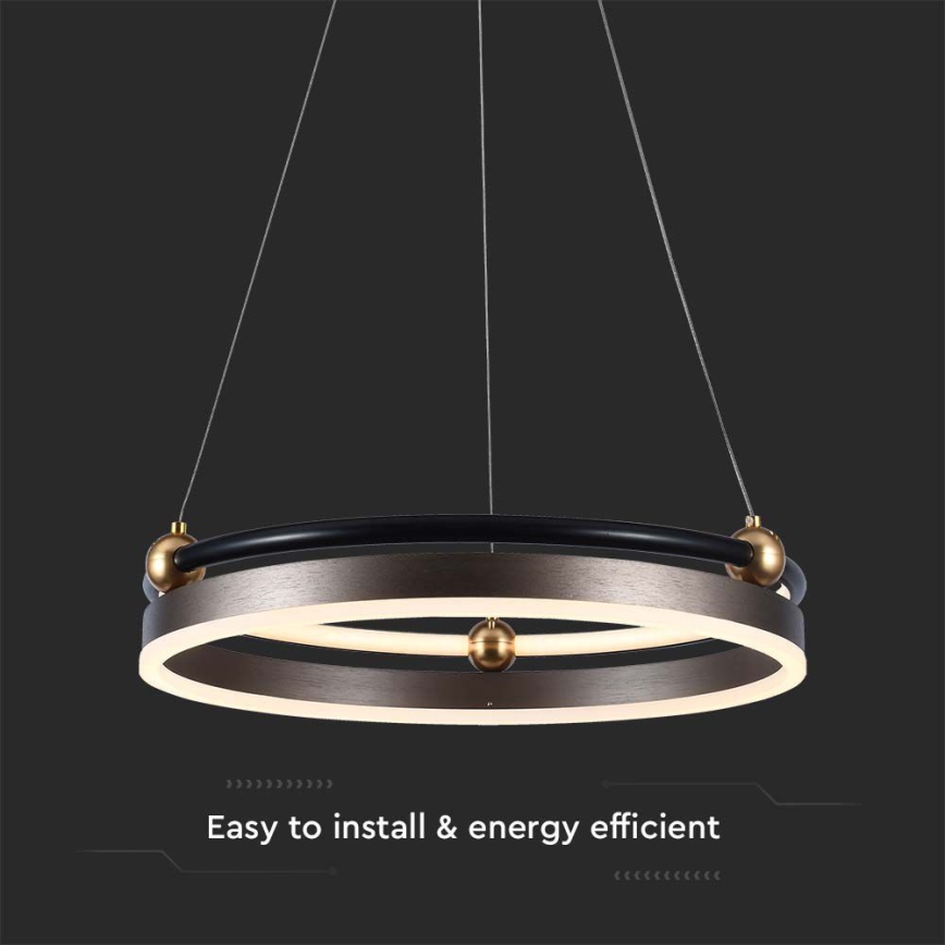 Світлодіодна підвісна люстра LED/20W/230V 3000K діаметр 42 см коричневий