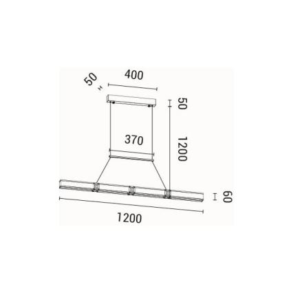Світлодіодна підвісна люстра LED/21W/230V 3000K 45x120 см