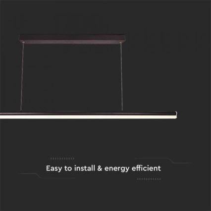 Світлодіодна підвісна люстра LED/23W/230V 4000K 120 см чорний