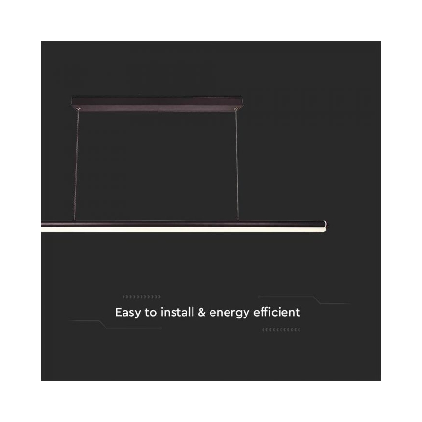 Світлодіодна підвісна люстра LED/23W/230V 4000K 120 см чорний