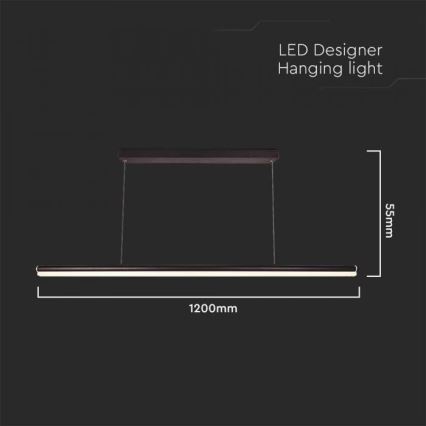 Світлодіодна підвісна люстра LED/23W/230V 4000K 120 см чорний