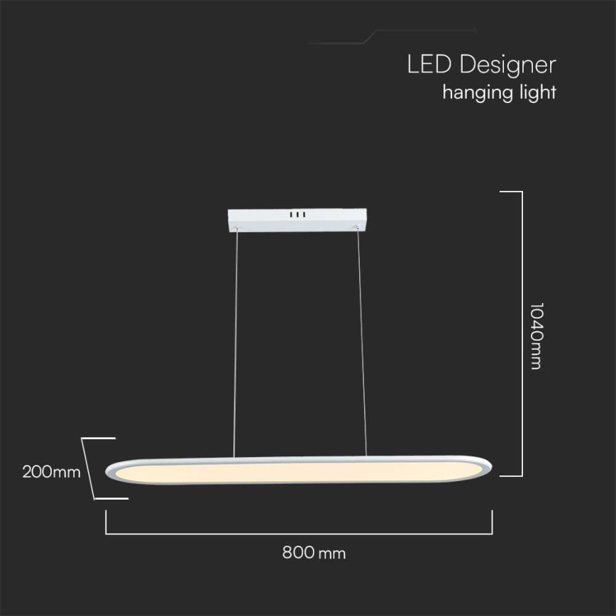 Світлодіодна підвісна люстра LED/24W/230V 3000K білий