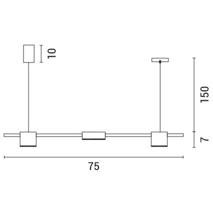 Світлодіодна підвісна люстра LED/24W/230V 3000K чорний