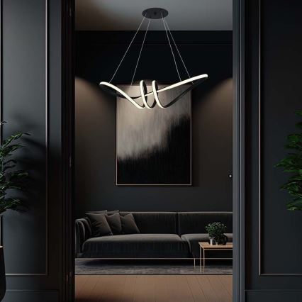 Світлодіодна підвісна люстра LED/24W/230V 3000K чорний