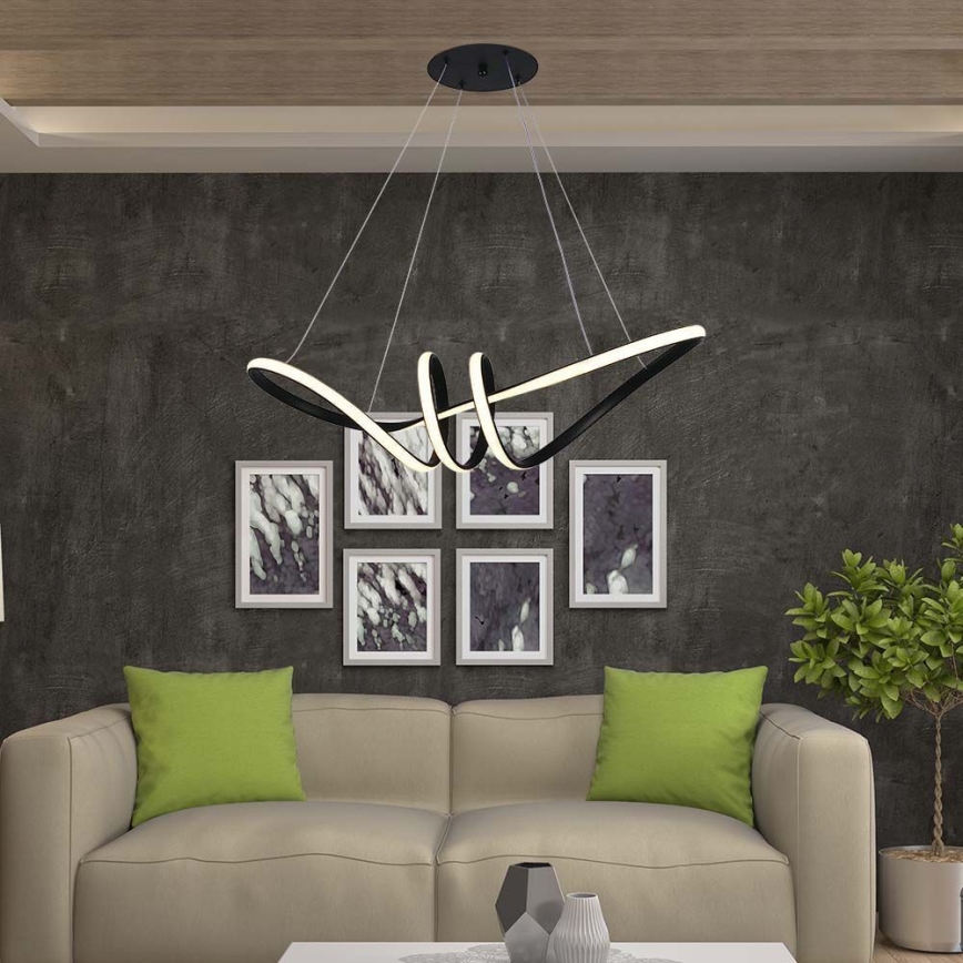 Світлодіодна підвісна люстра LED/24W/230V 3000K чорний
