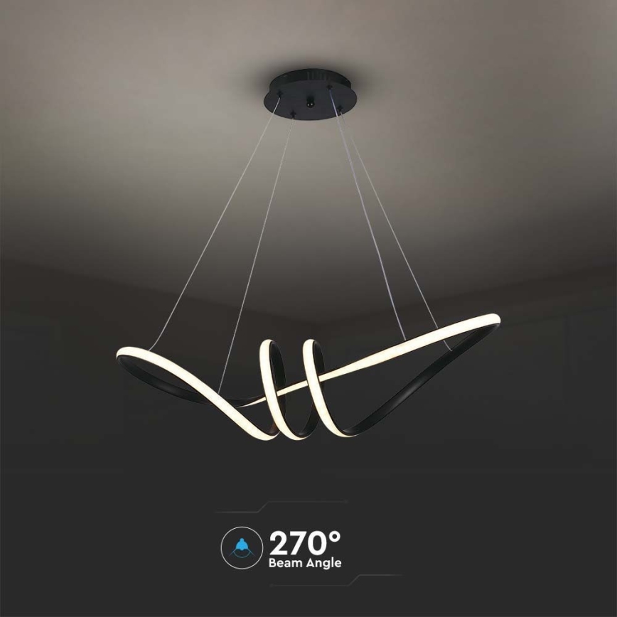 Світлодіодна підвісна люстра LED/24W/230V 3000K чорний