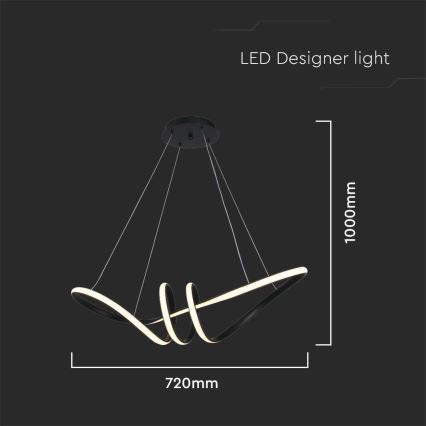 Світлодіодна підвісна люстра LED/24W/230V 3000K чорний