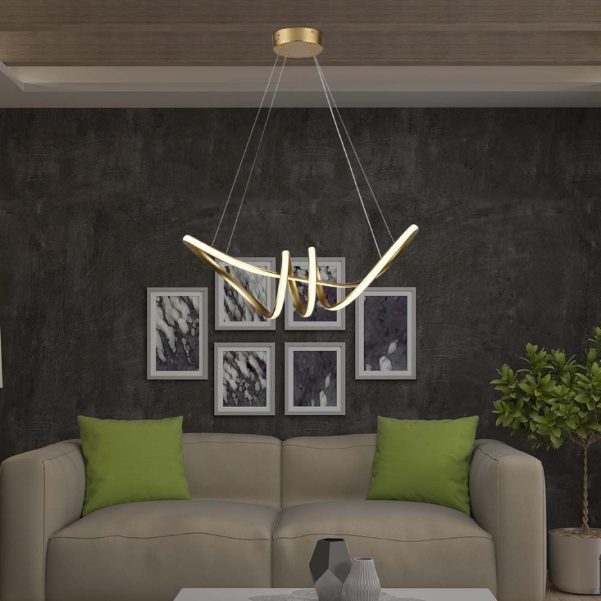 Світлодіодна підвісна люстра LED/24W/230V 3000K золотий