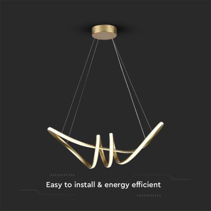 Світлодіодна підвісна люстра LED/24W/230V 3000K золотий