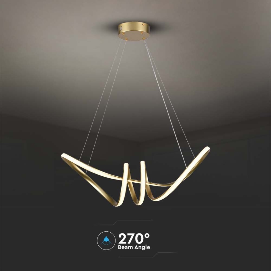 Світлодіодна підвісна люстра LED/24W/230V 3000K золотий