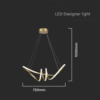 Світлодіодна підвісна люстра LED/24W/230V 3000K золотий